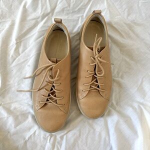 ecco women’s tan leather sneakers